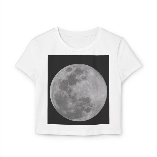 Moon Phase Women's Baby Tee, Cute Astronomy Shirt, Casual Summer Top, Gift for Nature Lovers, Lunar Design Tee