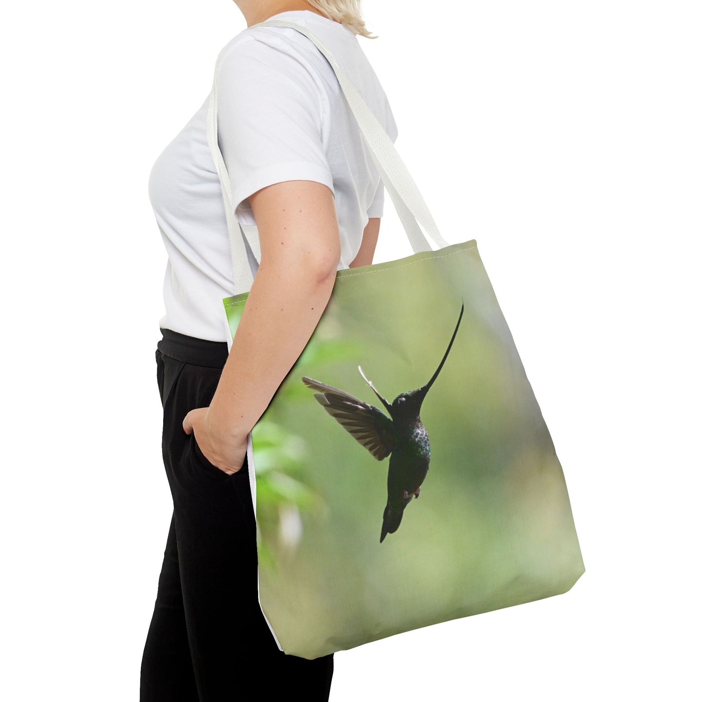 Hummingbird Tote Bag, Colorful Eco-Friendly Shopper, Summer Beach Bag, Floral Gift Bag, Lightweight Carry-All