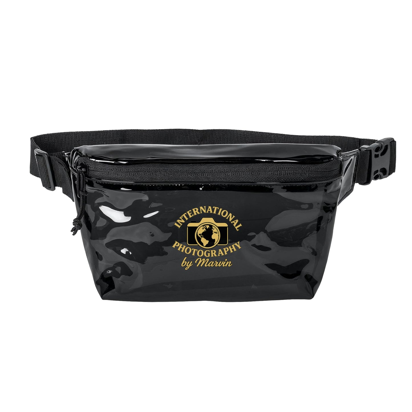 Clear/Black Vinyl Fanny Pack — International Photography Logo Belt Bag