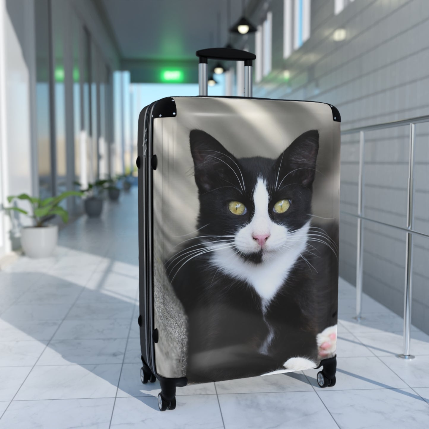 Tuxedo Cat Carry-On Suitcase – Cute Black & White Cat Travel Luggage