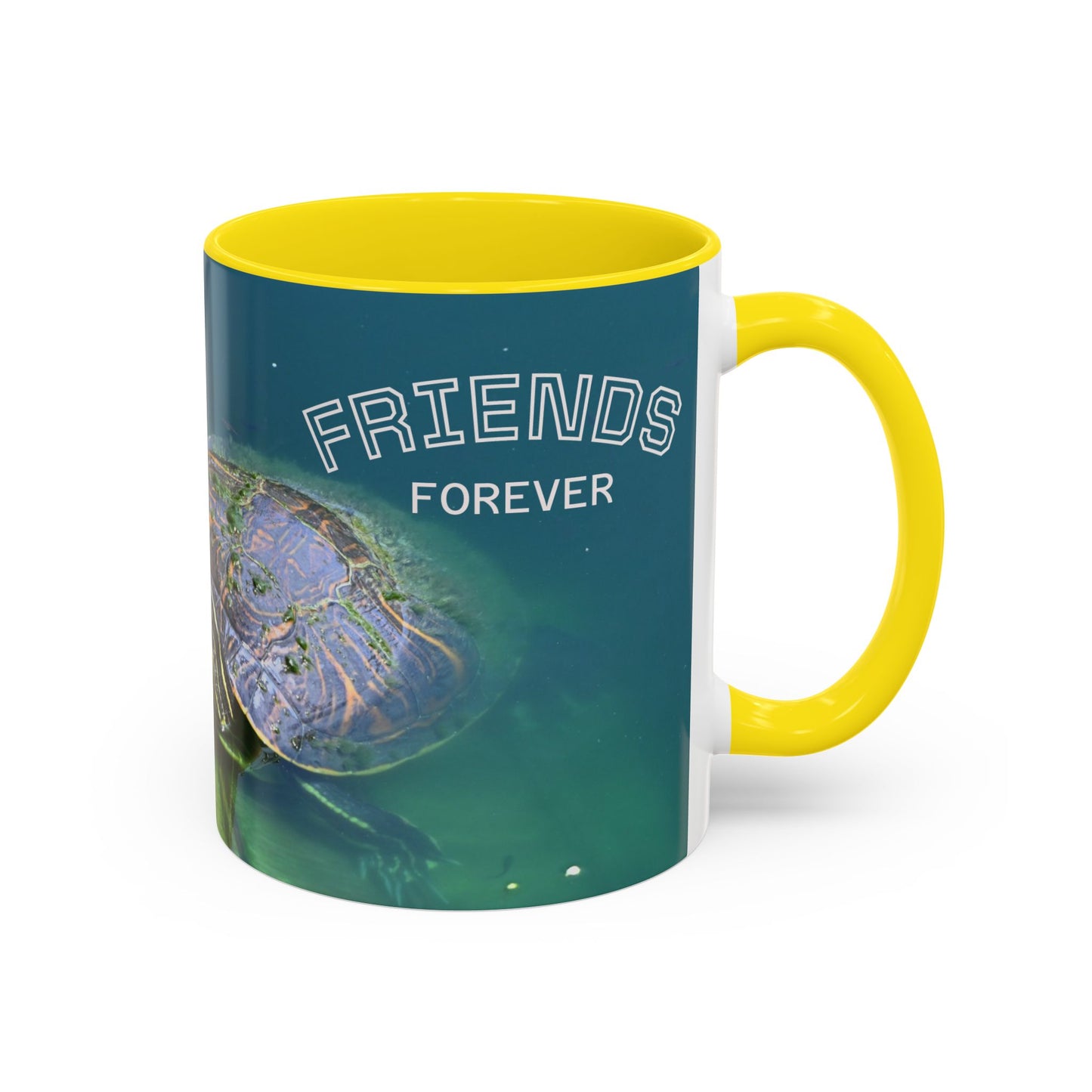 Friends Forever Turtle Accent Coffee Mug — 11/15oz Gift for Animal Lovers