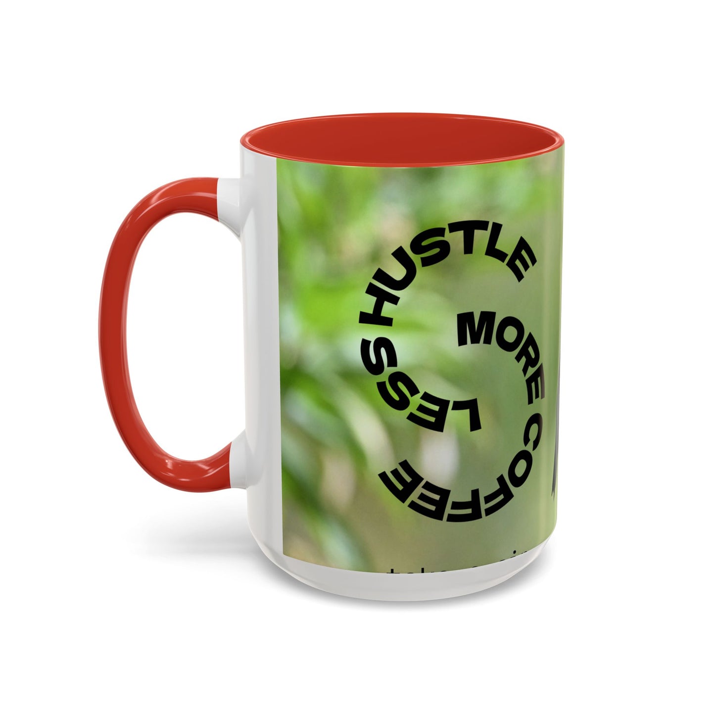 Hummingbird Accent Coffee Mug – 11/15oz Ceramic Mug with Black Interior & Handle