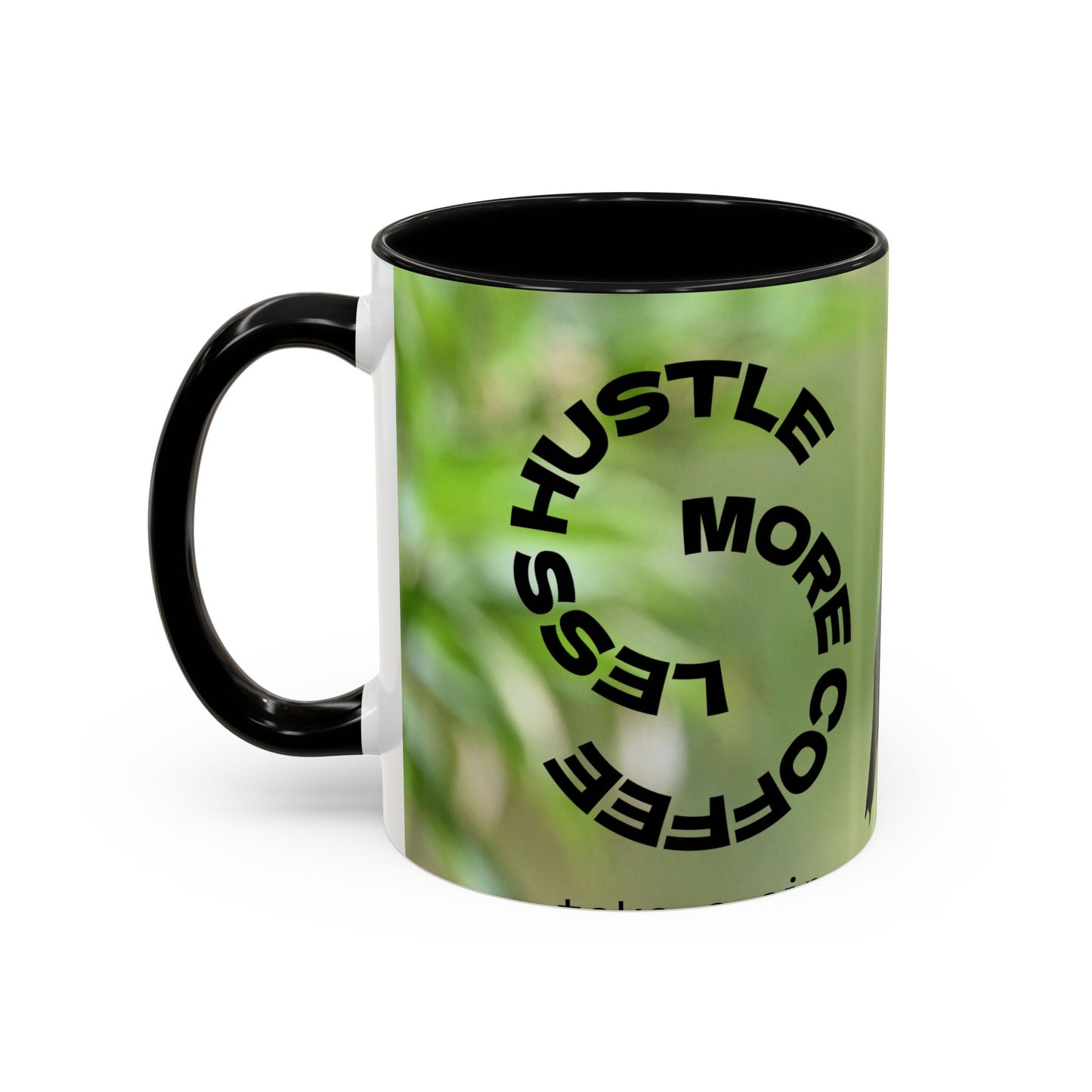 Hummingbird Accent Coffee Mug – 11/15oz Ceramic Mug with Black Interior & Handle