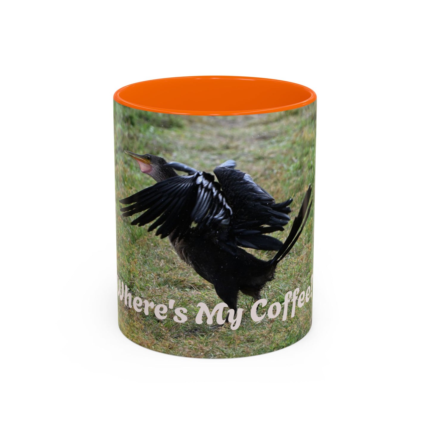 Where's My Coffee? Accent Coffee Mug – Funny Crow Bird Coffee Cup (11/15oz)
