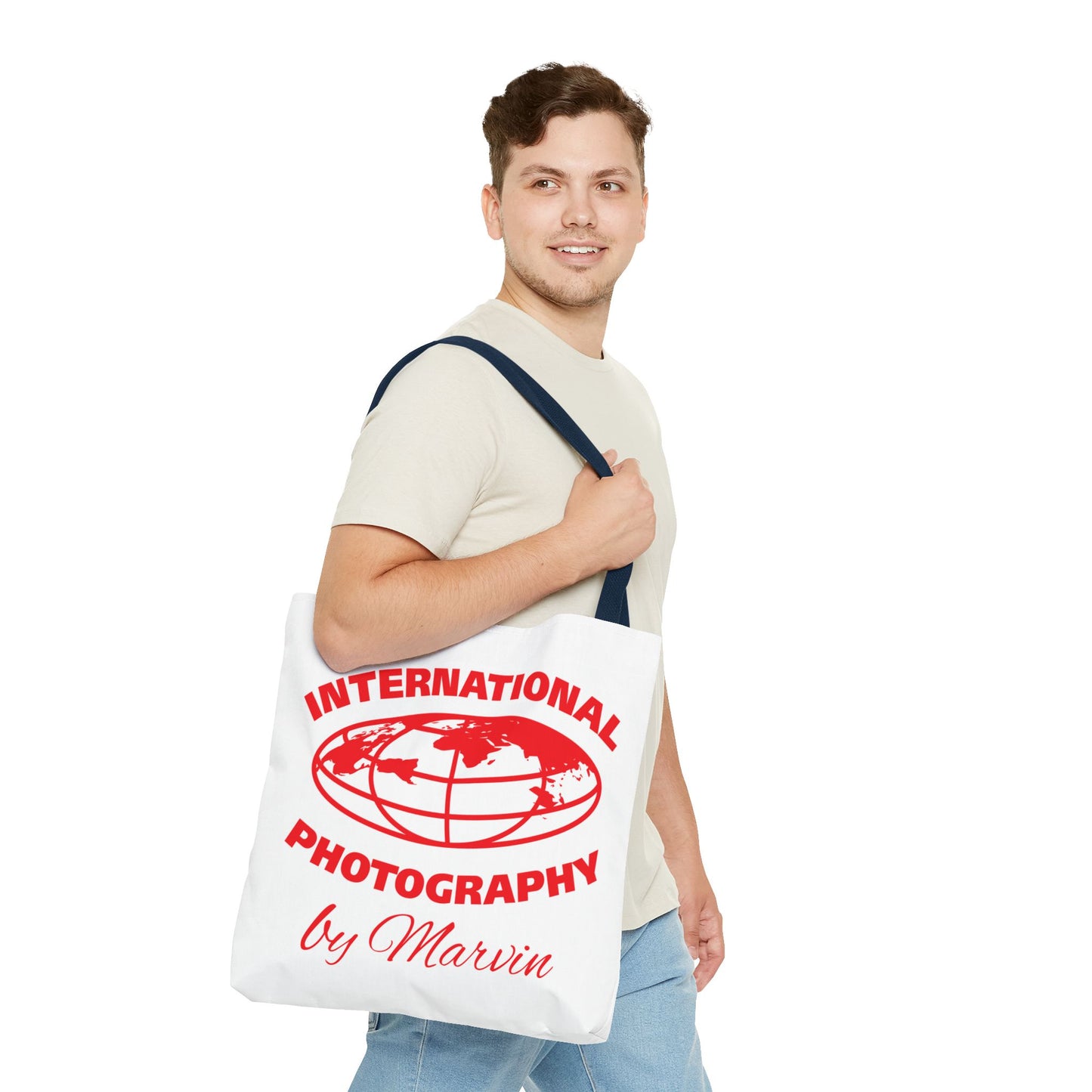 Photography Tote Bag with QR Code, Eco-Friendly Shopping Tote, Art Design Bag, Gift for Photographers, Customizable Travel Bag