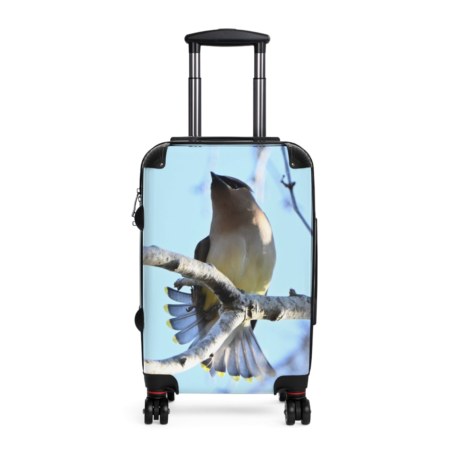 Cedar Waxwing Bird Suitcase — Lightweight Carry-On Luggage with Nature Photography Design