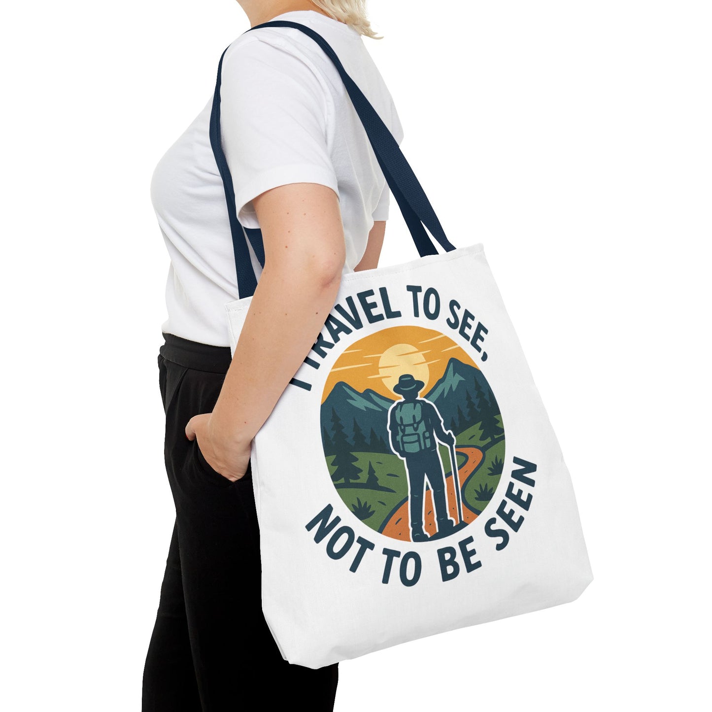 Adventurous Travel Tote Bag - 'I Travel to See, Not to Be Seen' - Ideal for Hiking, Camping, Road Trips, Gifts for Outdoor Lovers