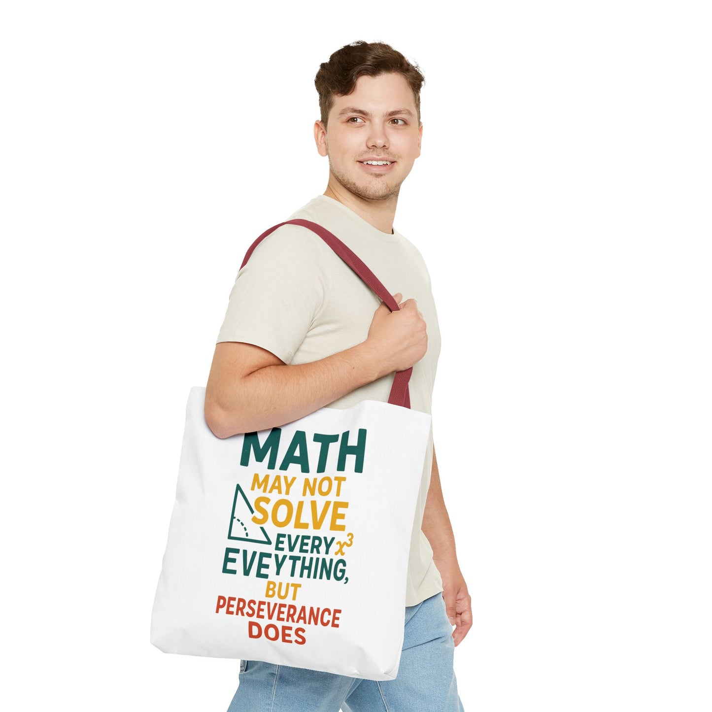 Inspirational Math Tote Bag, Motivational Carry-all, Teacher's Gift, Student Accessory, Study Essentials, QR Code Bag
