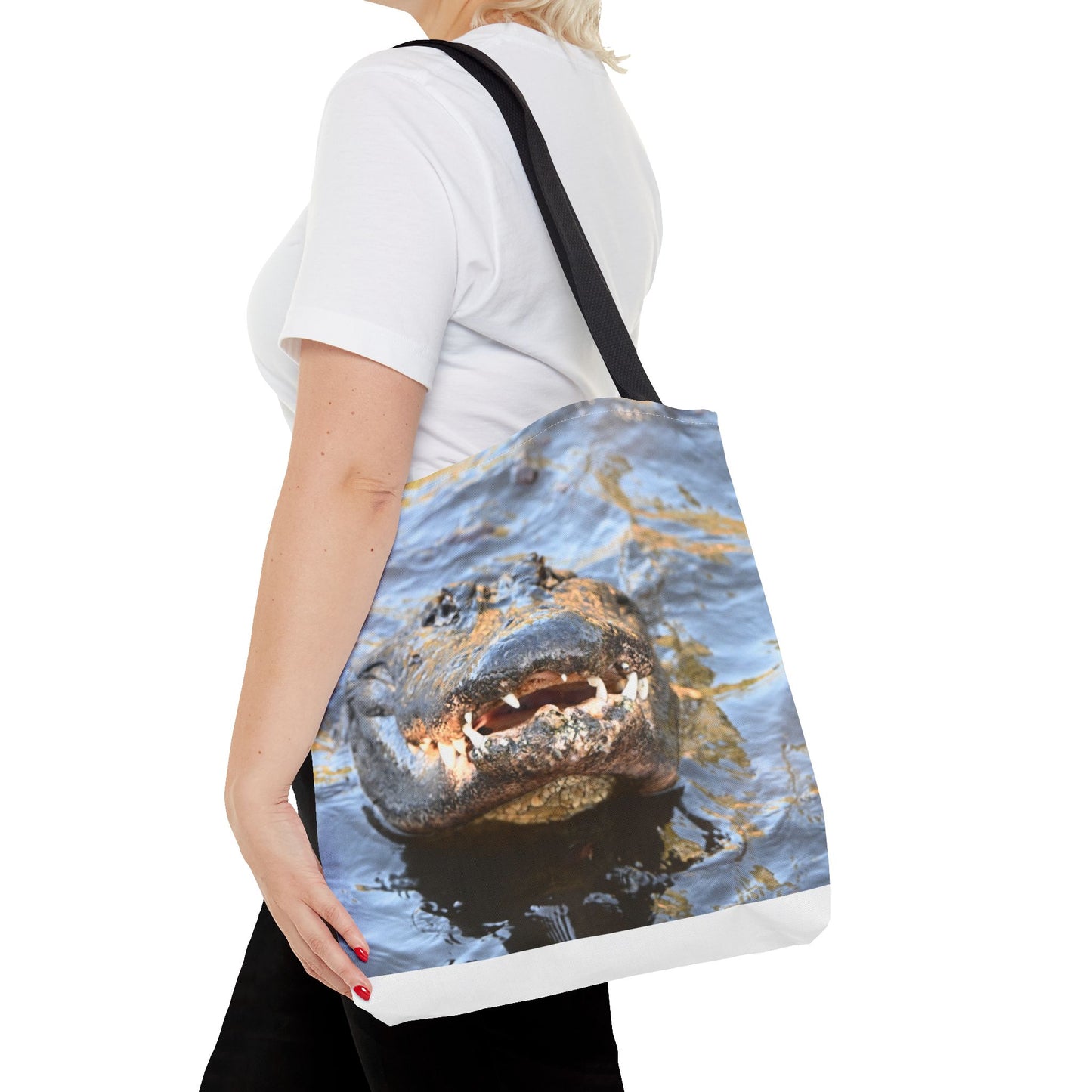 Alligator Print Tote Bag, Eco-Friendly Shopping Bag, Wildlife Lover Gift, Summer Essential, Beach Tote, Animal Lover Accessories
