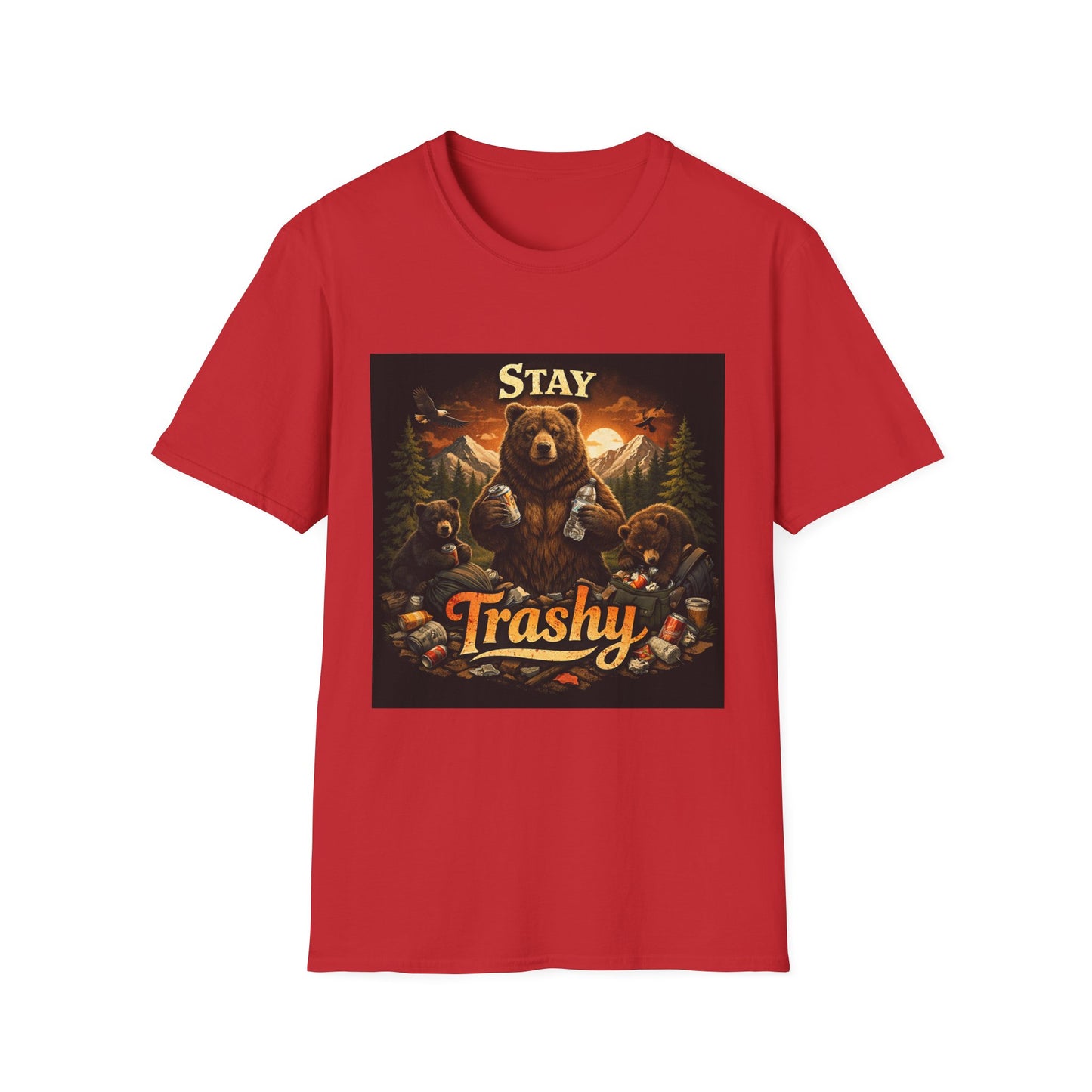 Stay Trashy Bear T-Shirt – Funny Vintage Camping Graphic Tee