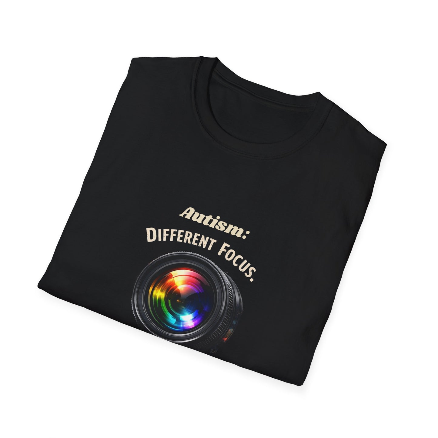 Autism: Different Focus Same World T-Shirt — Camera Lens Awareness Tee