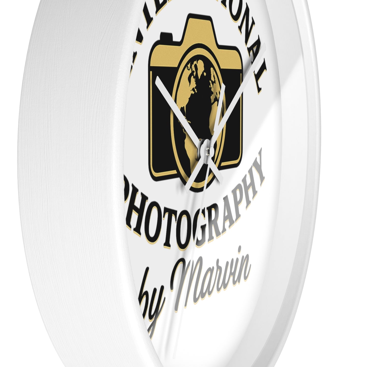 International Photography Wall Clock — "by Marvin" Personalized Photographer Gift