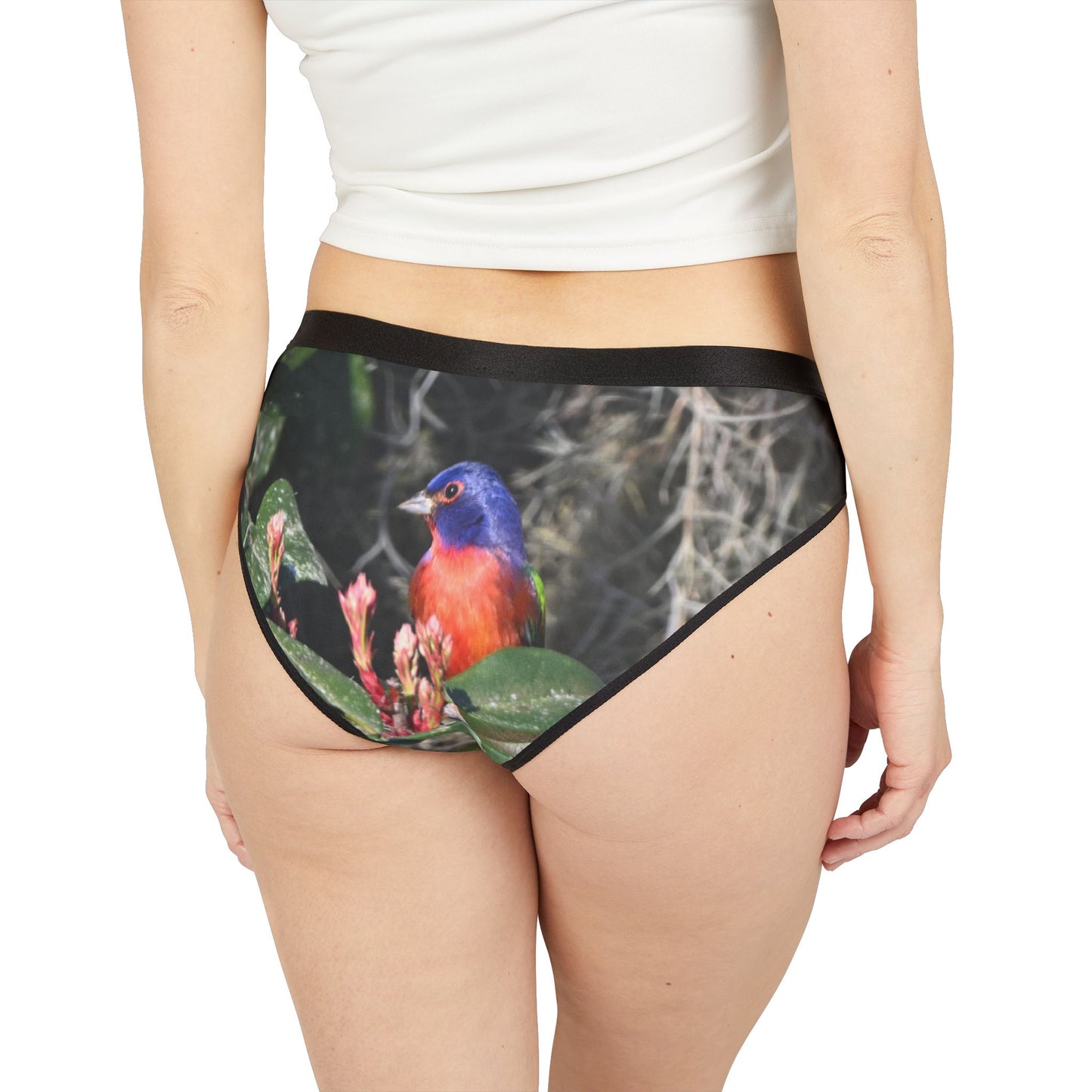 Vibrant Bird Print Women's Underwear, Nature-Inspired Lace Panties, Eco-Friendly Loungewear, Perfect Gift for Wildlife Lovers