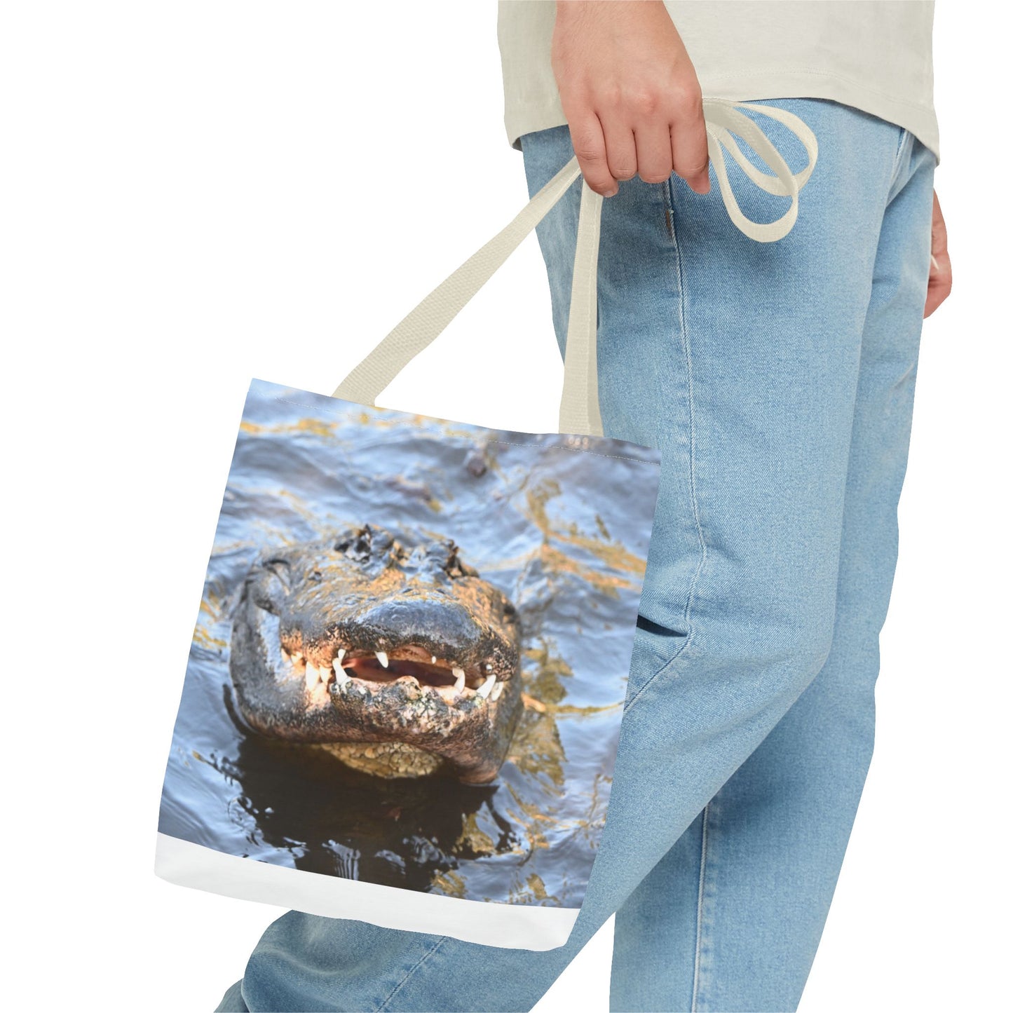 Alligator Print Tote Bag, Eco-Friendly Shopping Bag, Wildlife Lover Gift, Summer Essential, Beach Tote, Animal Lover Accessories