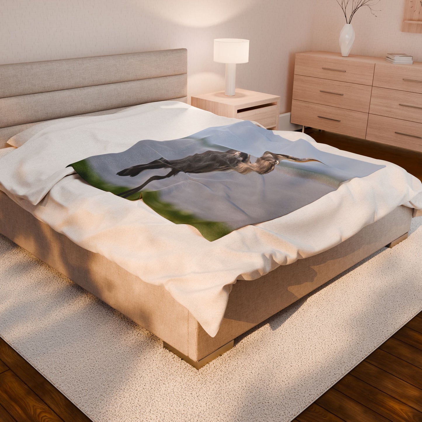 Great Blue Heron Velveteen Plush Blanket — Cozy Wildlife Photo Throw
