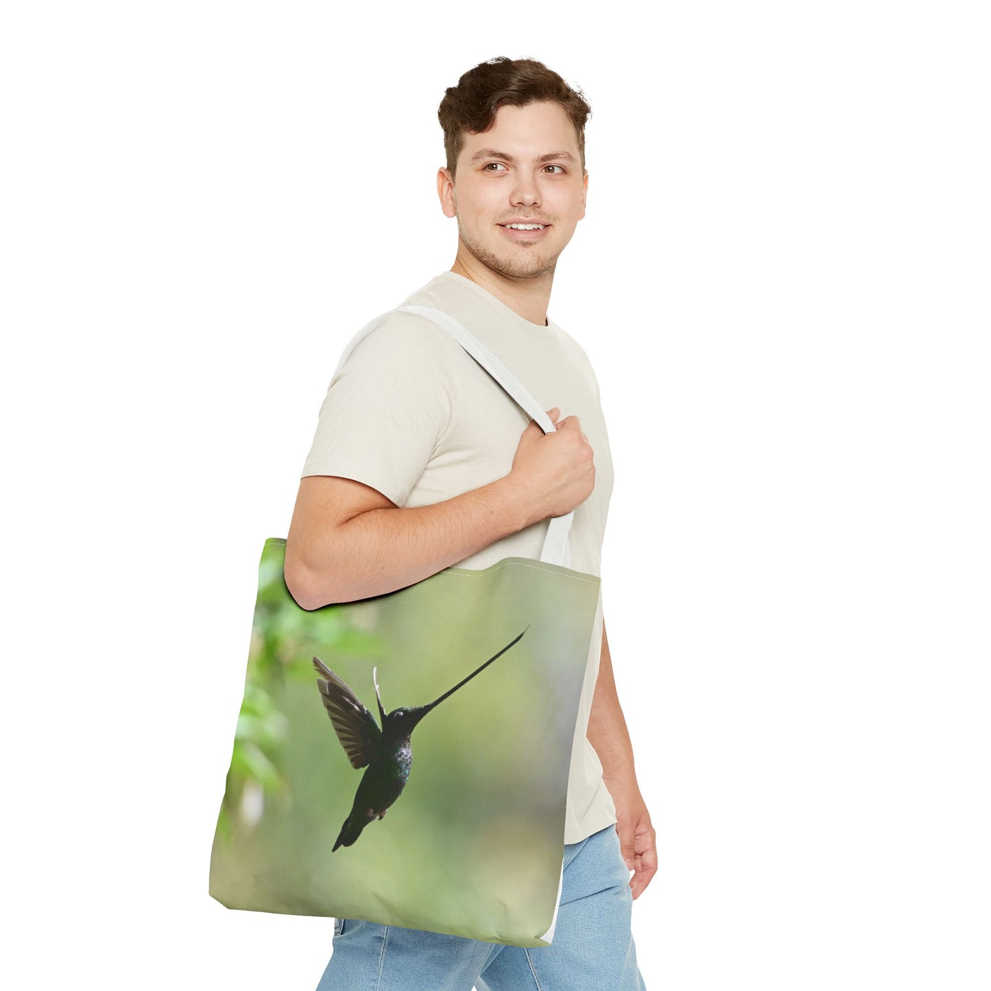 Hummingbird Tote Bag, Colorful Eco-Friendly Shopper, Summer Beach Bag, Floral Gift Bag, Lightweight Carry-All