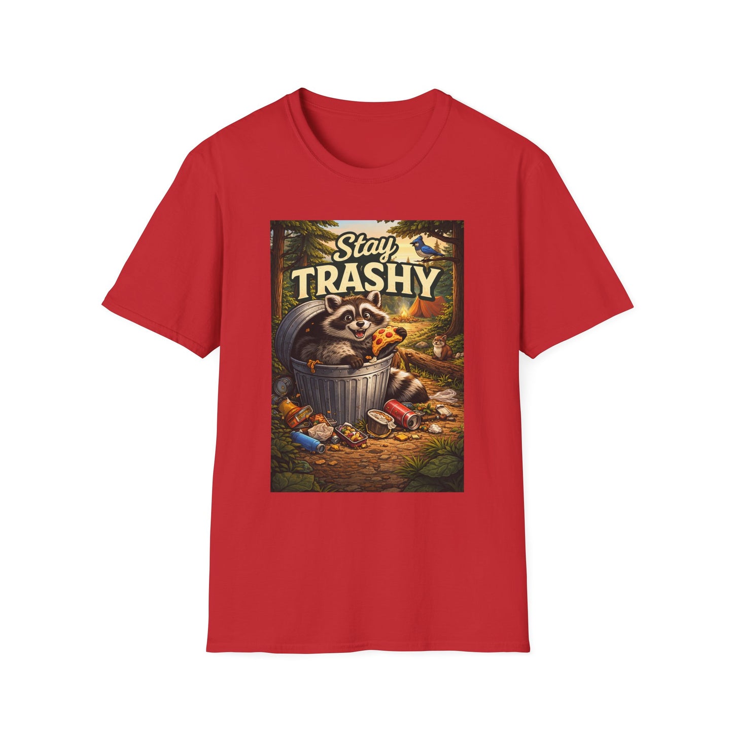 Stay Trashy Raccoon T-Shirt — Funny Garbage Bandit Graphic Tee