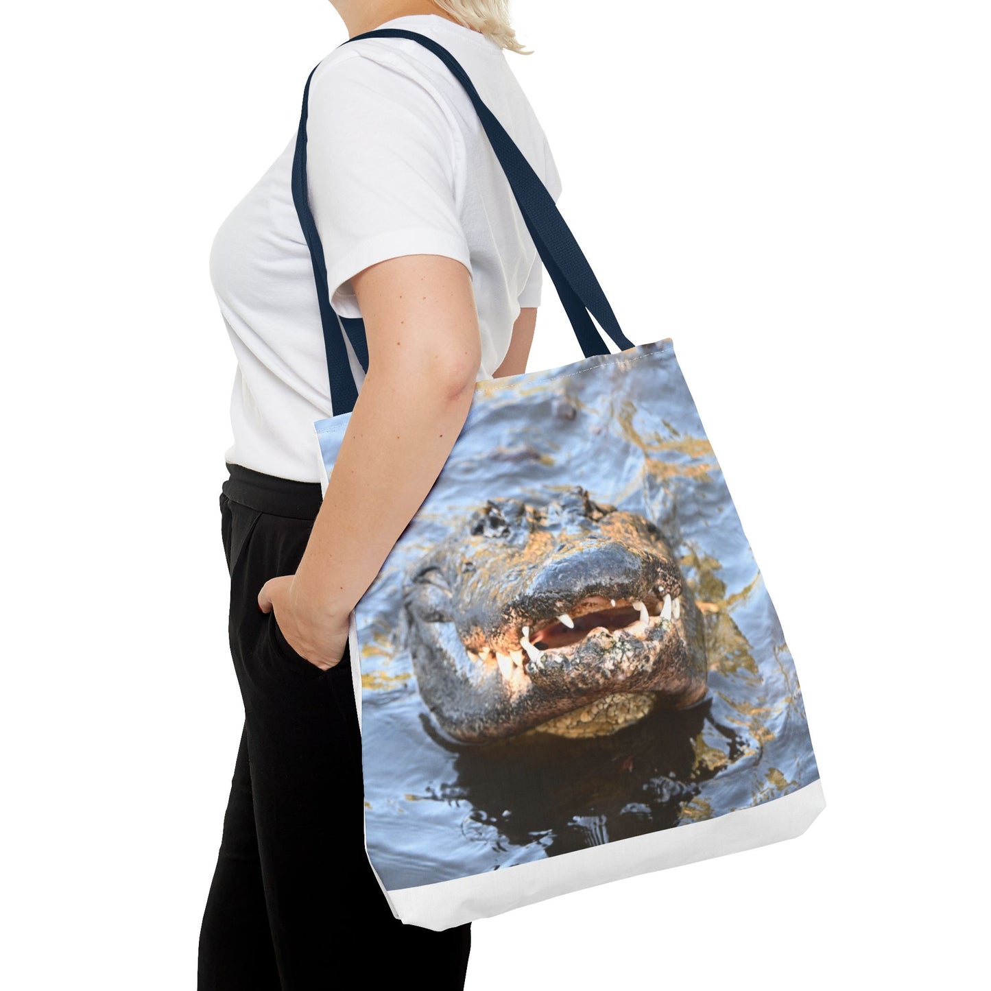 Alligator Print Tote Bag, Eco-Friendly Shopping Bag, Wildlife Lover Gift, Summer Essential, Beach Tote, Animal Lover Accessories