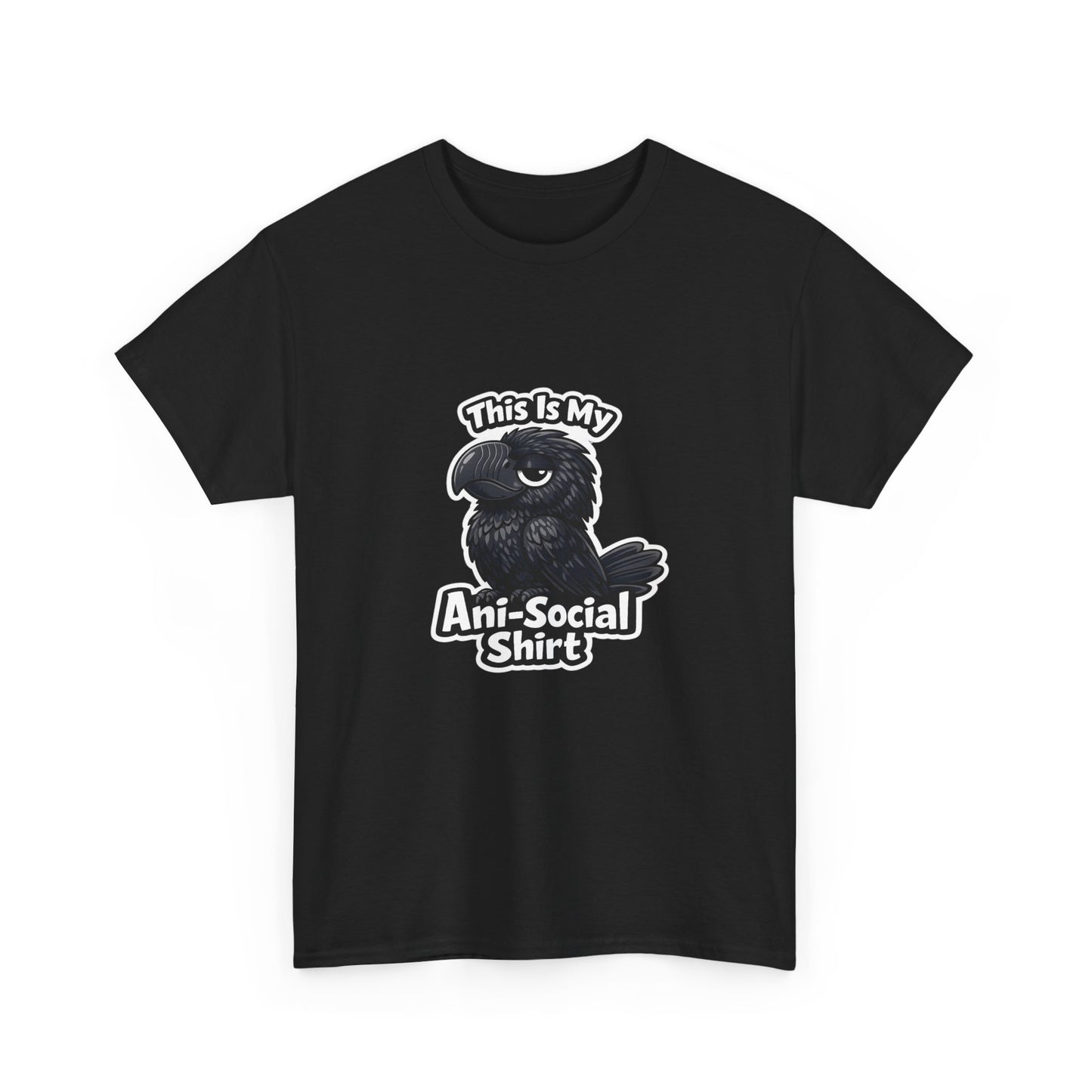 Anti-Social Shirt T‑Shirt — Cute Grumpy Bird Graphic Tee