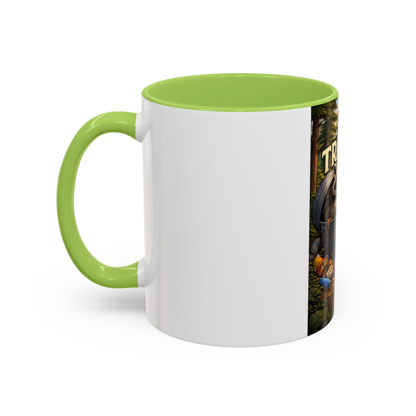 Stay Trashy Coffee Mug — Funny Raccoon Trash Can Design, Novelty Gift for Friends & Family