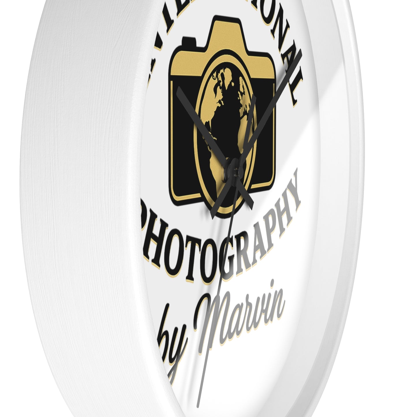 International Photography Wall Clock — "by Marvin" Personalized Photographer Gift