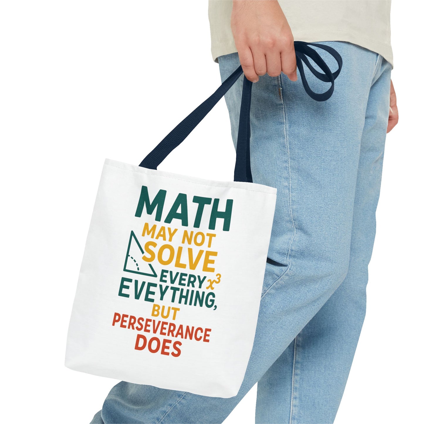 Inspirational Math Tote Bag, Motivational Carry-all, Teacher's Gift, Student Accessory, Study Essentials, QR Code Bag