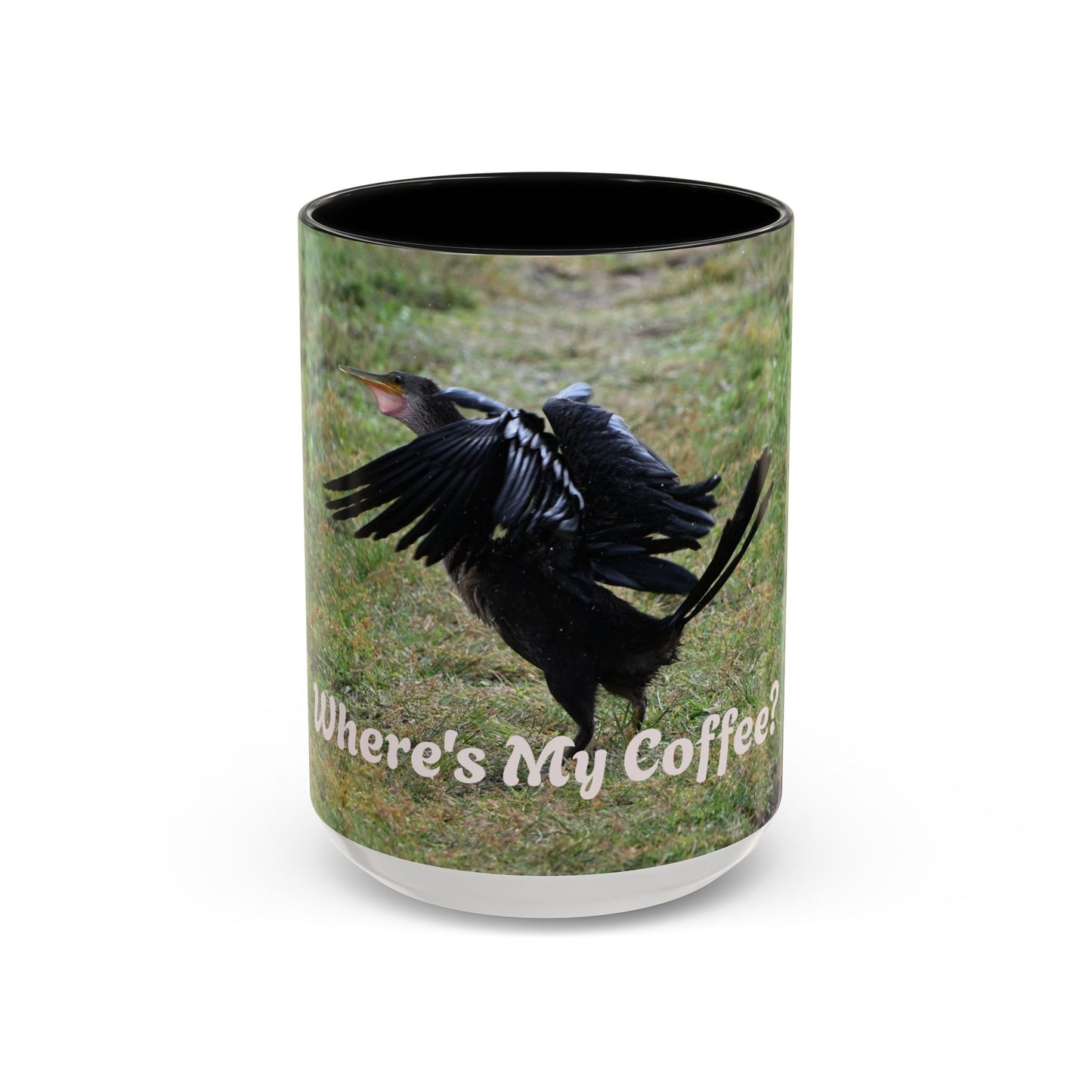 Where's My Coffee? Accent Coffee Mug – Funny Crow Bird Coffee Cup (11/15oz)