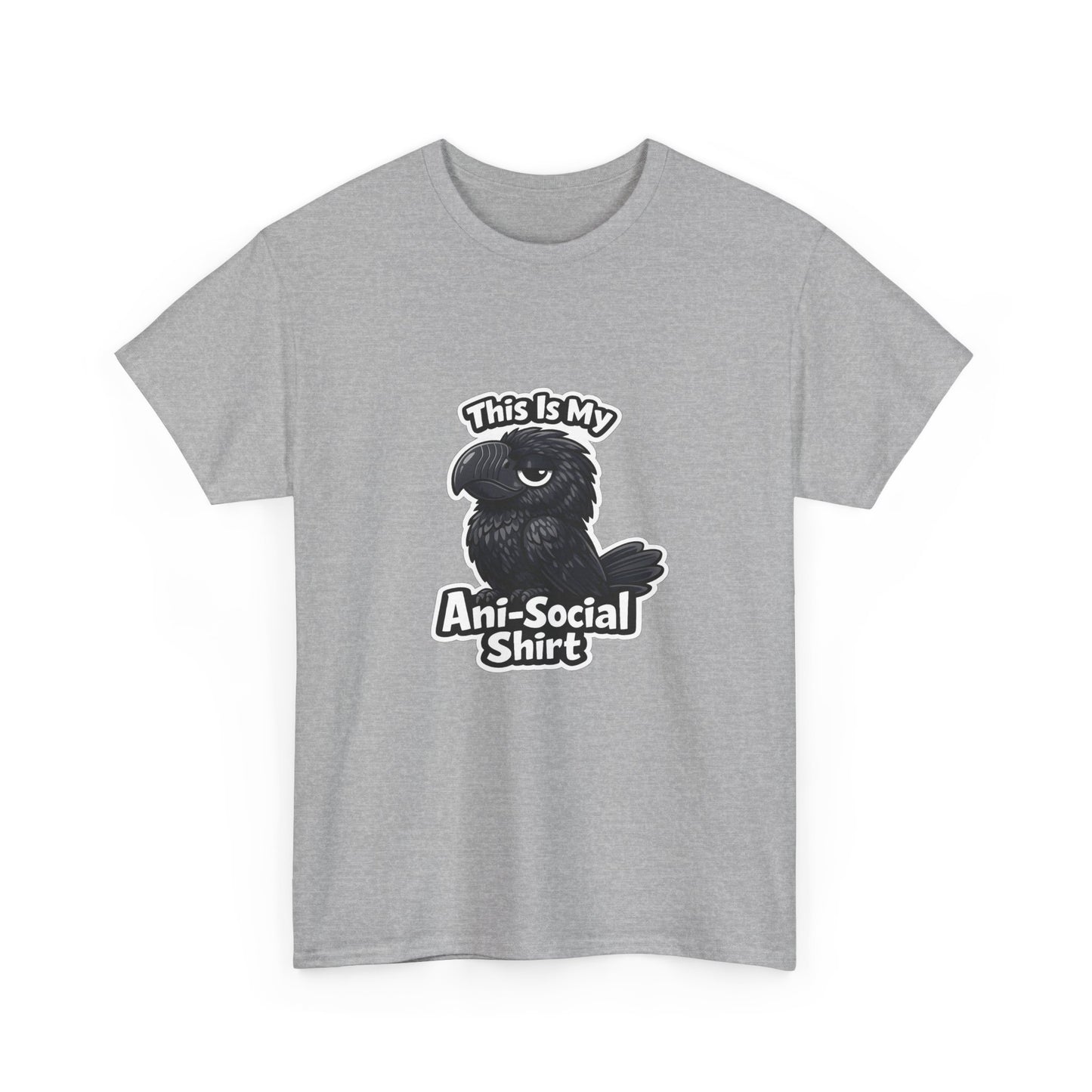 Anti-Social Shirt T‑Shirt — Cute Grumpy Bird Graphic Tee