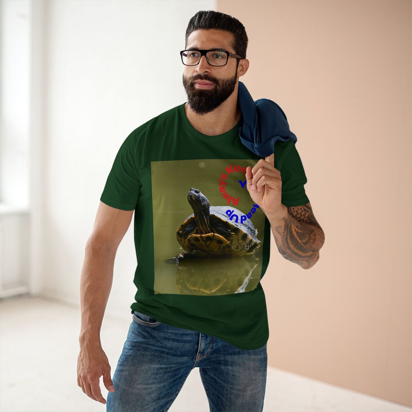 Turtle Photo Tee — 'Hold Your Head Up' Graphic Shirt
