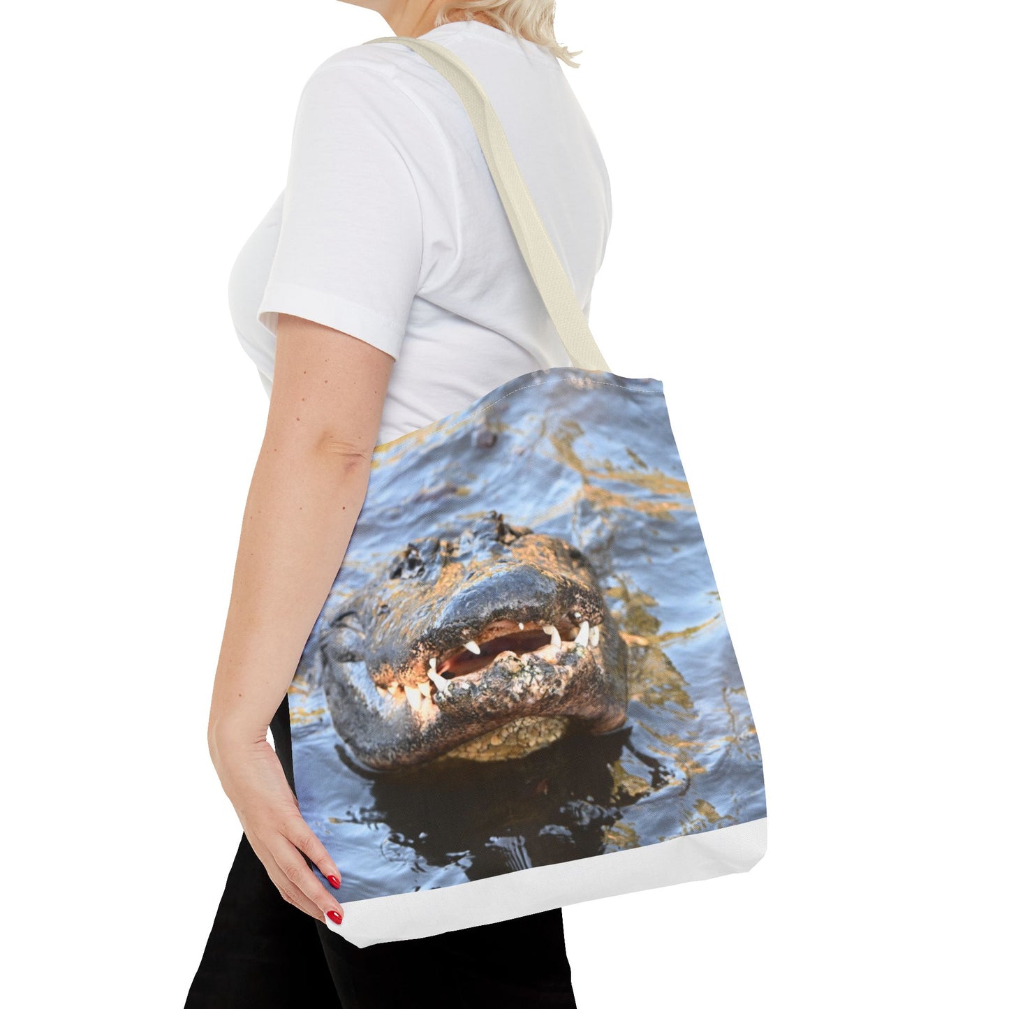Alligator Print Tote Bag, Eco-Friendly Shopping Bag, Wildlife Lover Gift, Summer Essential, Beach Tote, Animal Lover Accessories