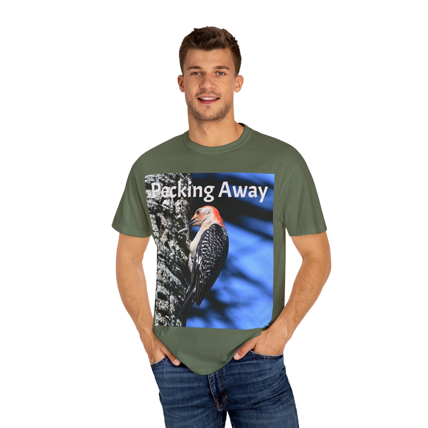 Nature Lover's Unisex T-Shirt - Eco-Friendly Tee with 'Pecking Away' Design, Gift for Birdwatchers, Nature Gifts, Casual Wear, [...]