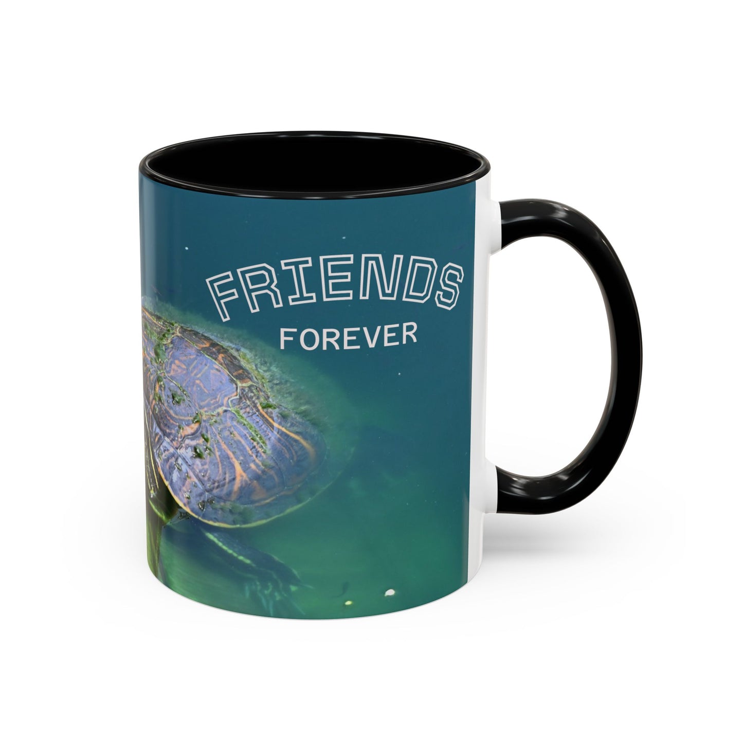 Friends Forever Turtle Accent Coffee Mug — 11/15oz Gift for Animal Lovers