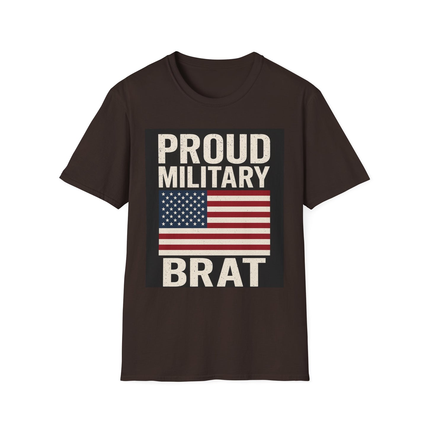 Proud Military Brat T-Shirt, Unisex Softstyle Tee, Patriotic Gift, Military Family Apparel, Comfortable Casual Wear, Support Our Troops