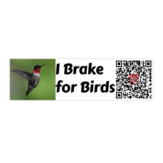 Bird Lover's Bumper Stickers | I Brake for Birds | Car Decor, Wildlife Appreciation, Gift for Nature Enthusiasts, Eco-Friendly