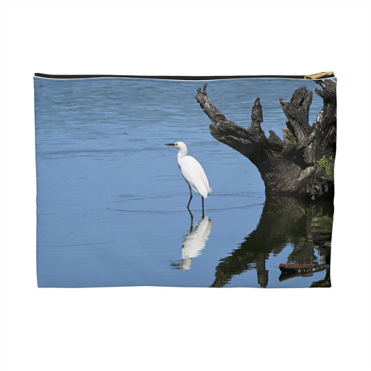 Serene Nature Accessory Pouch – Bird Reflections, Travel Bag, Makeup Organizer, Eco-Friendly Gift, Wildlife Lover Item