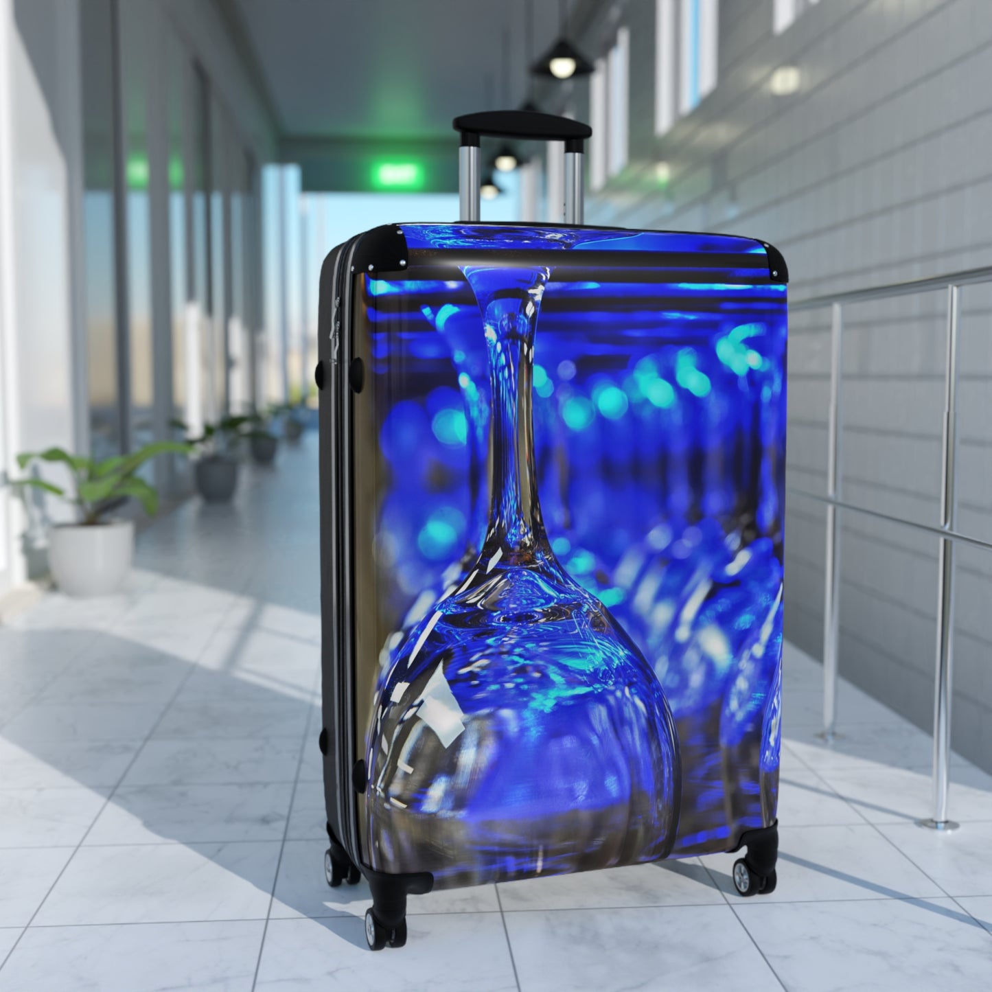 Blue Glassware Design Suitcase