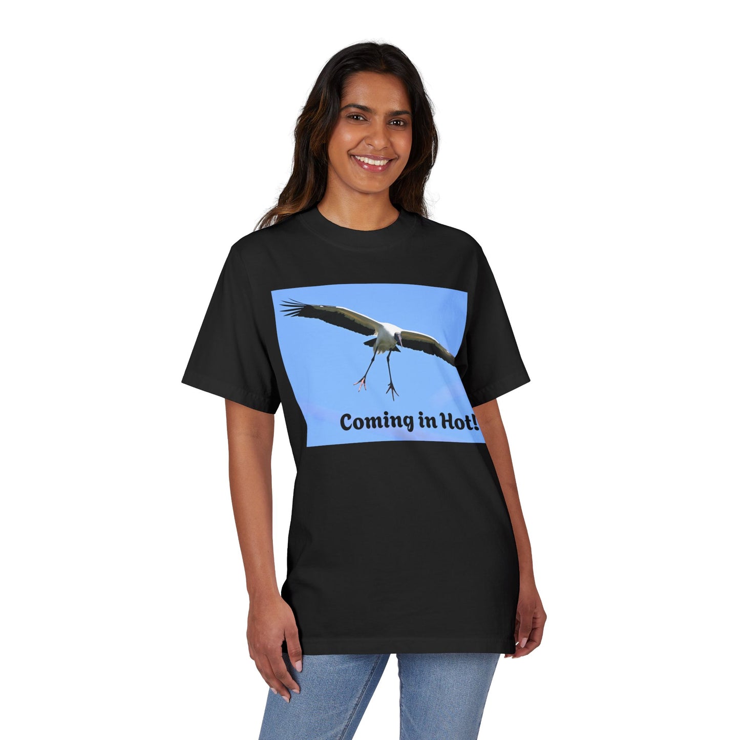 Unisex Garment-Dyed T-Shirt - 'Coming in Hot!' Fun Graphic Tee, Casual Wear, Gift for Bird Lovers, Summer Fashion, Birthday Present