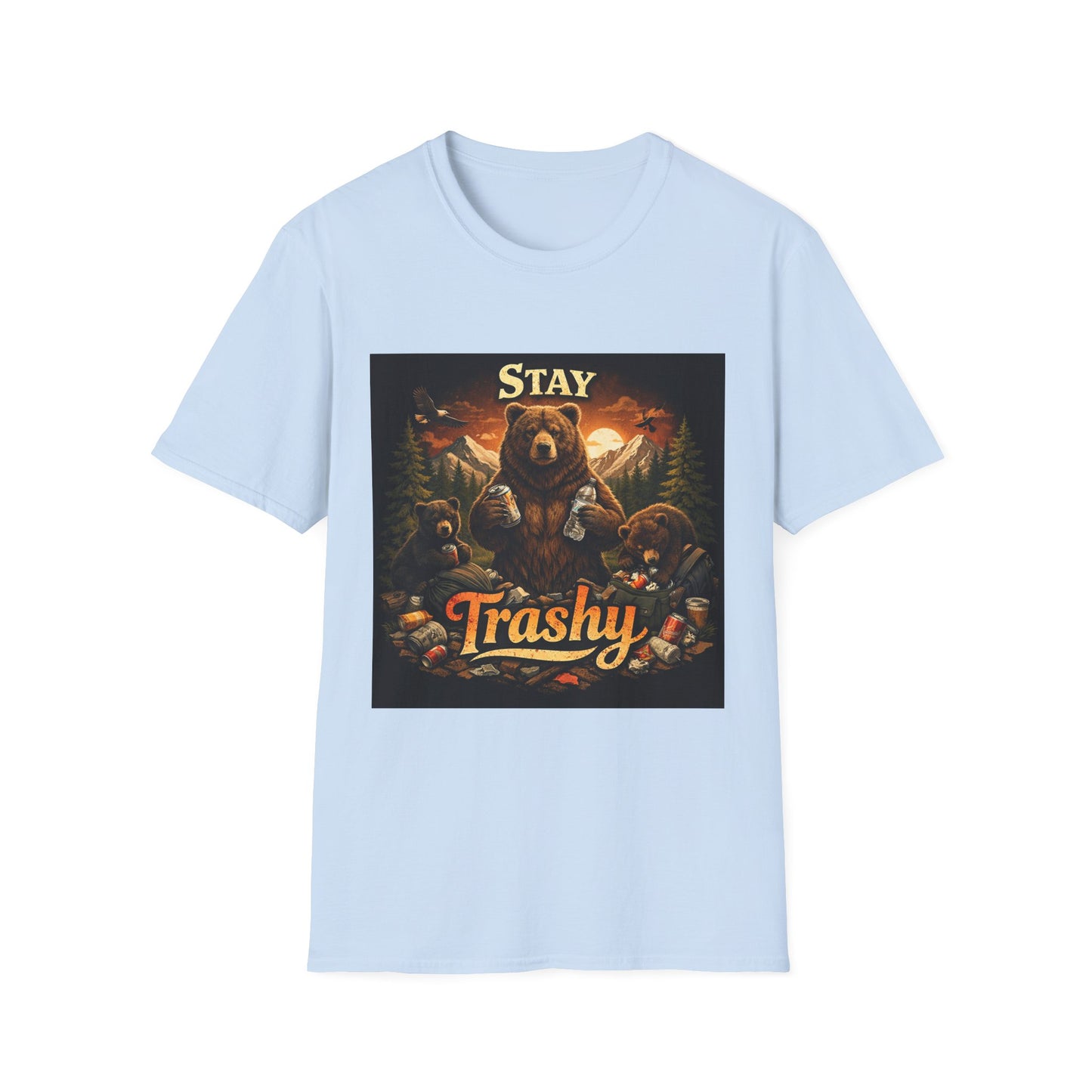 Stay Trashy Bear T-Shirt – Funny Vintage Camping Graphic Tee