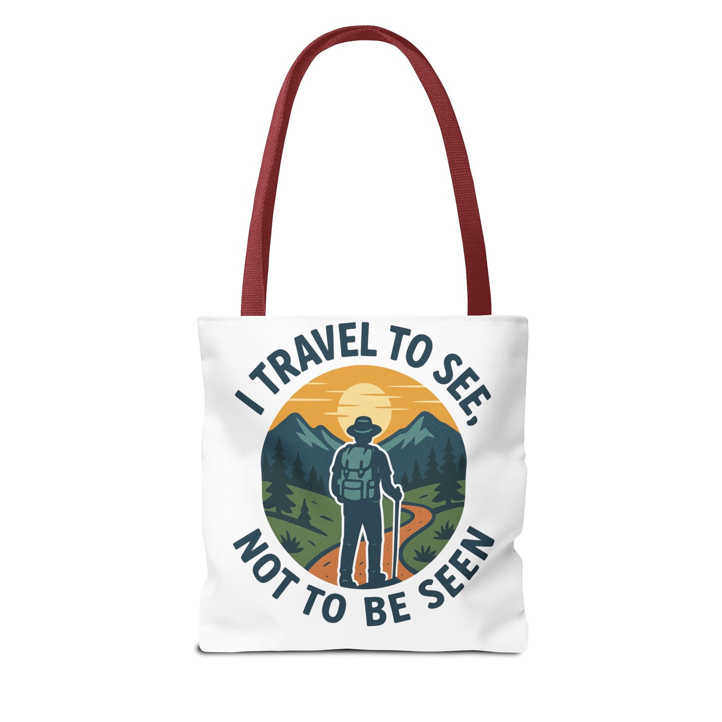Adventurous Travel Tote Bag - 'I Travel to See, Not to Be Seen' - Ideal for Hiking, Camping, Road Trips, Gifts for Outdoor Lovers