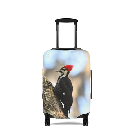 Pileated Woodpecker Luggage Cover — Wildlife Travel Suitcase Protector
