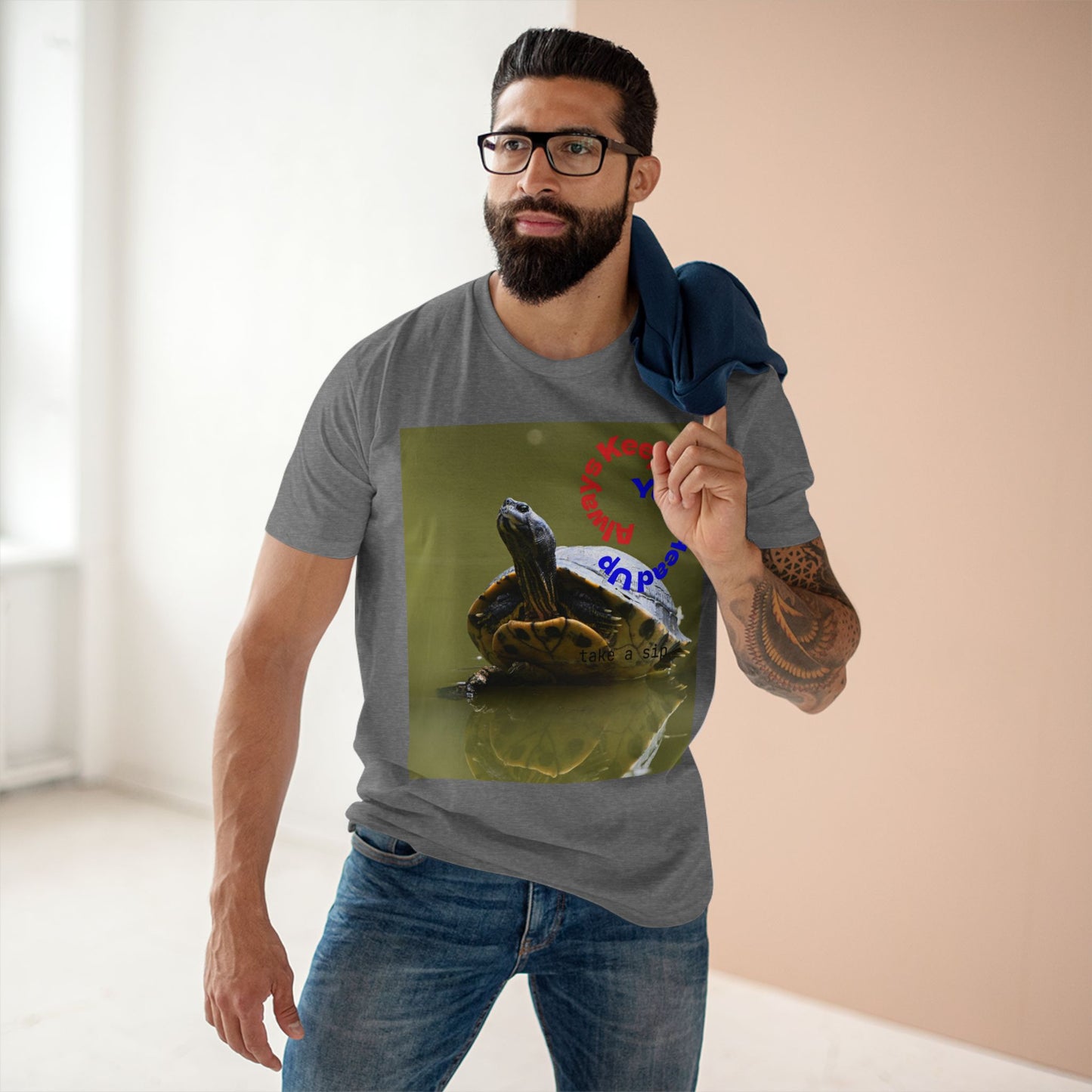 Turtle Photo Tee — 'Hold Your Head Up' Graphic Shirt
