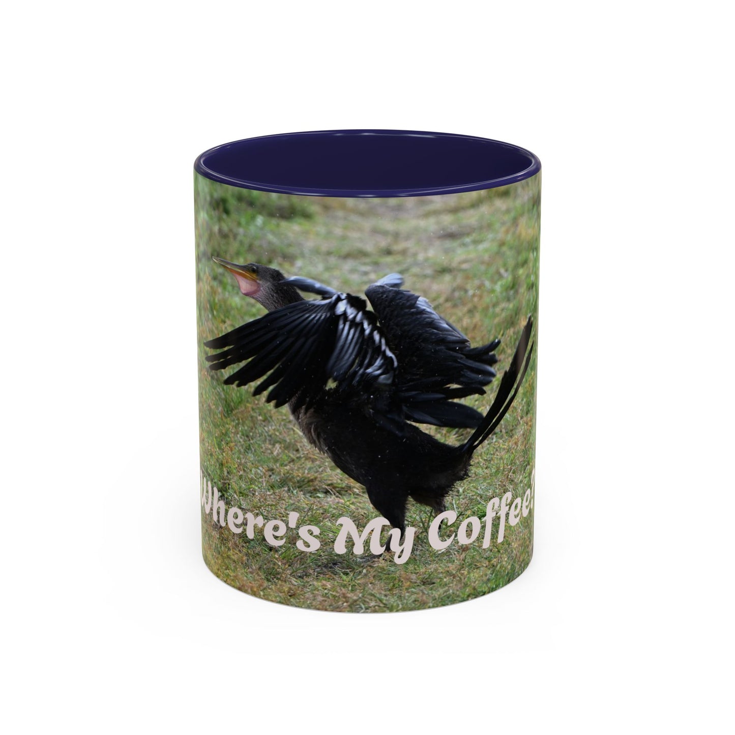 Where's My Coffee? Accent Coffee Mug – Funny Crow Bird Coffee Cup (11/15oz)