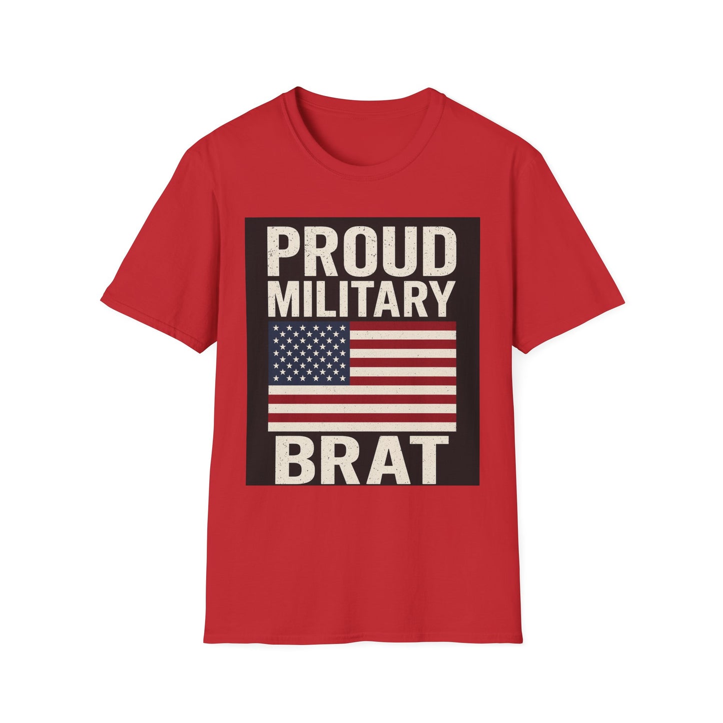 Proud Military Brat T-Shirt, Unisex Softstyle Tee, Patriotic Gift, Military Family Apparel, Comfortable Casual Wear, Support Our Troops