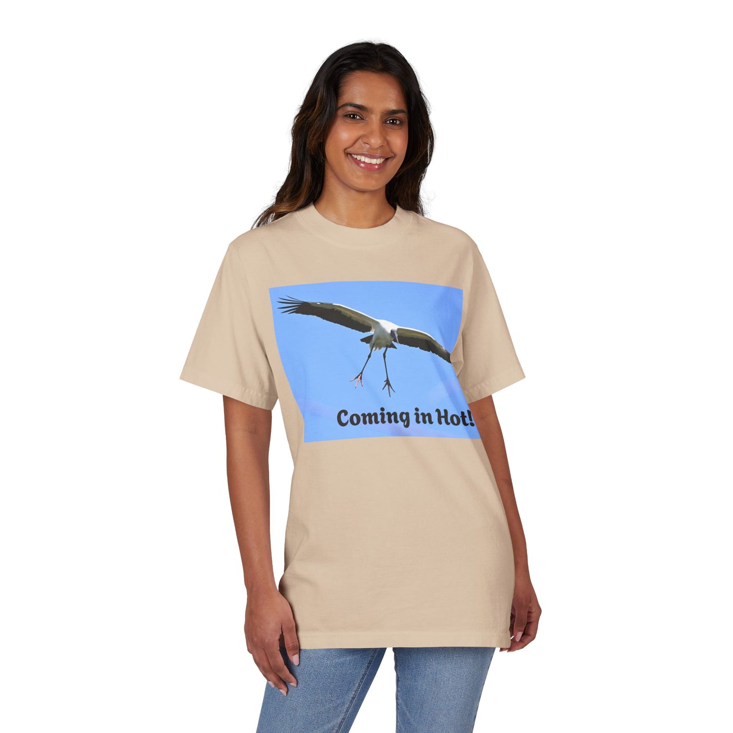 Unisex Garment-Dyed T-Shirt - 'Coming in Hot!' Fun Graphic Tee, Casual Wear, Gift for Bird Lovers, Summer Fashion, Birthday Present