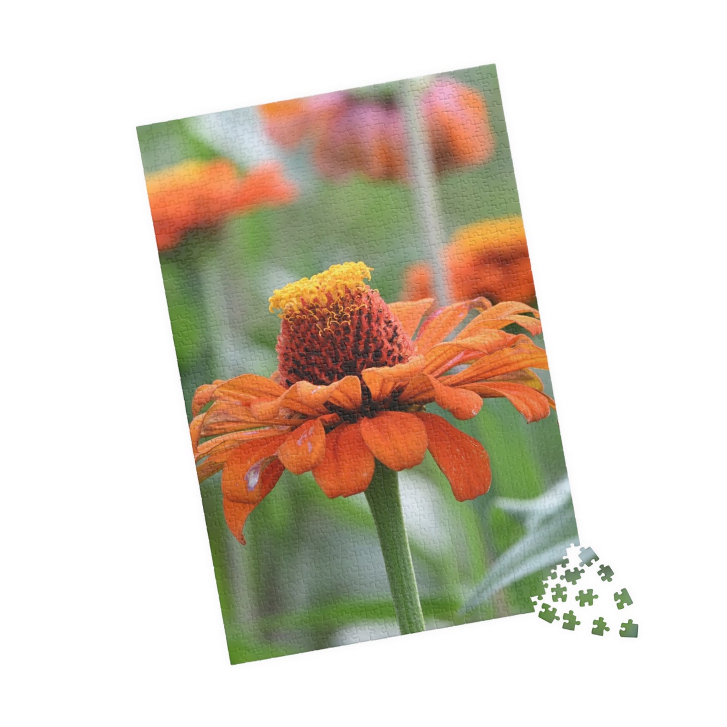 Zinnia Bloom Jigsaw Puzzle — 110/252/520/1014-Piece Floral Puzzle for Relaxation & Gifts