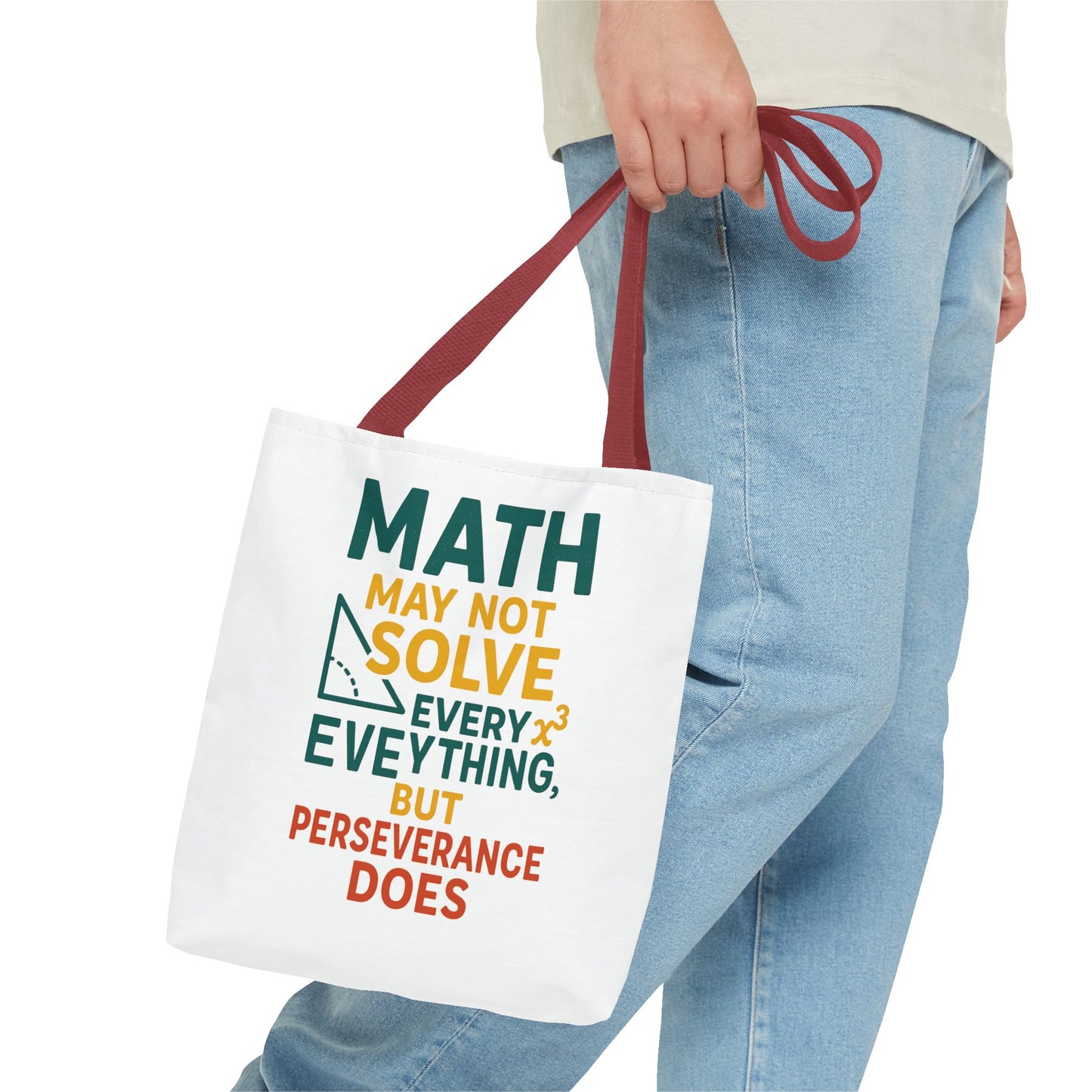 Inspirational Math Tote Bag, Motivational Carry-all, Teacher's Gift, Student Accessory, Study Essentials, QR Code Bag