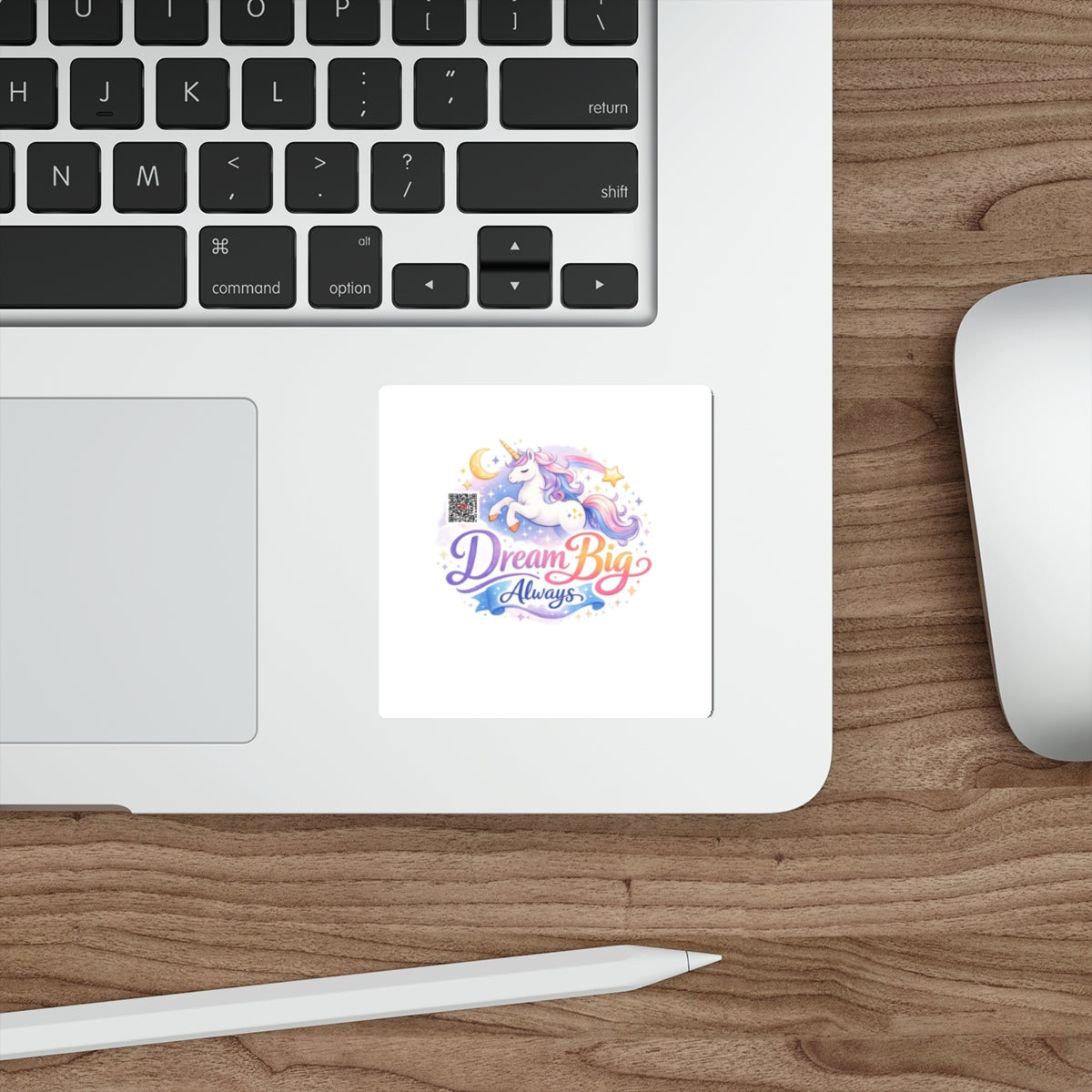 Dream Big Always Unicorn Die-Cut Sticker – Inspirational Pastel Vinyl Sticker for Laptops, Journals & Gifts