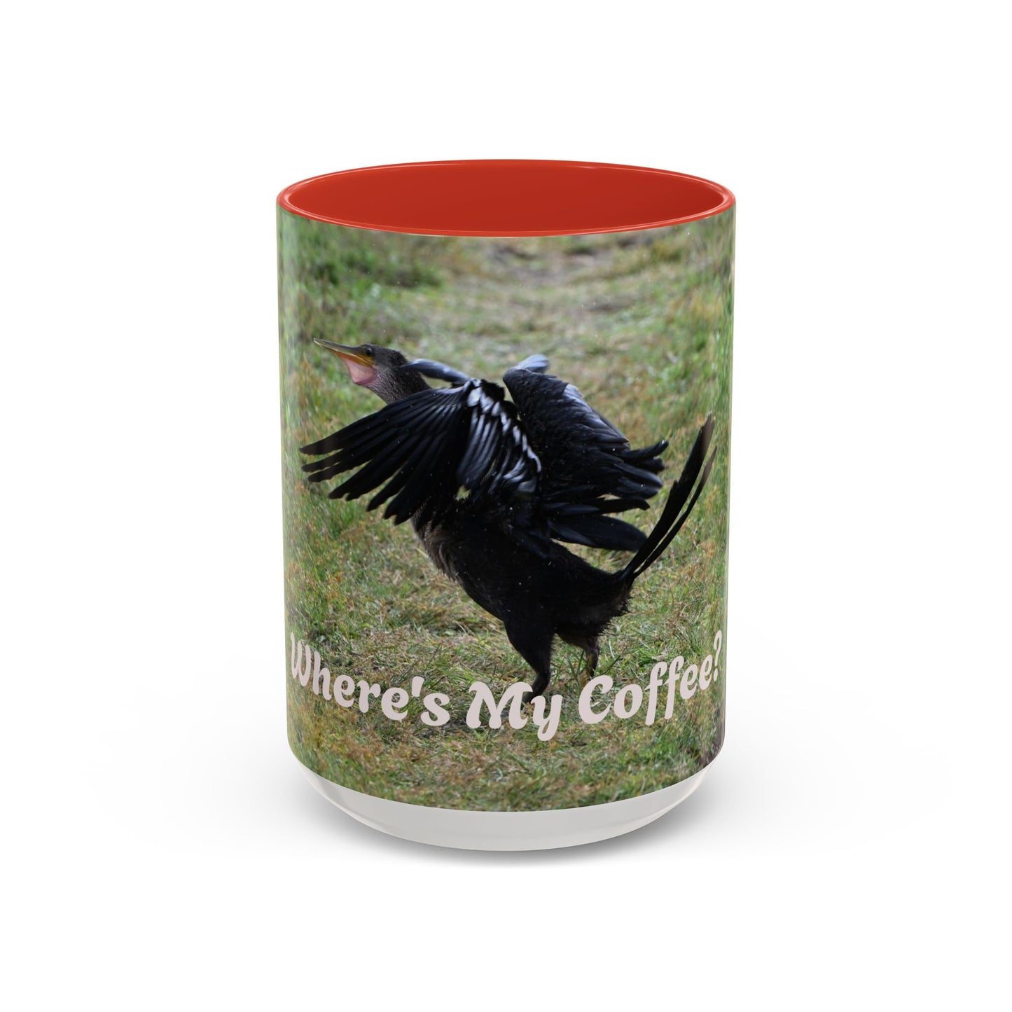 Where's My Coffee? Accent Coffee Mug – Funny Crow Bird Coffee Cup (11/15oz)