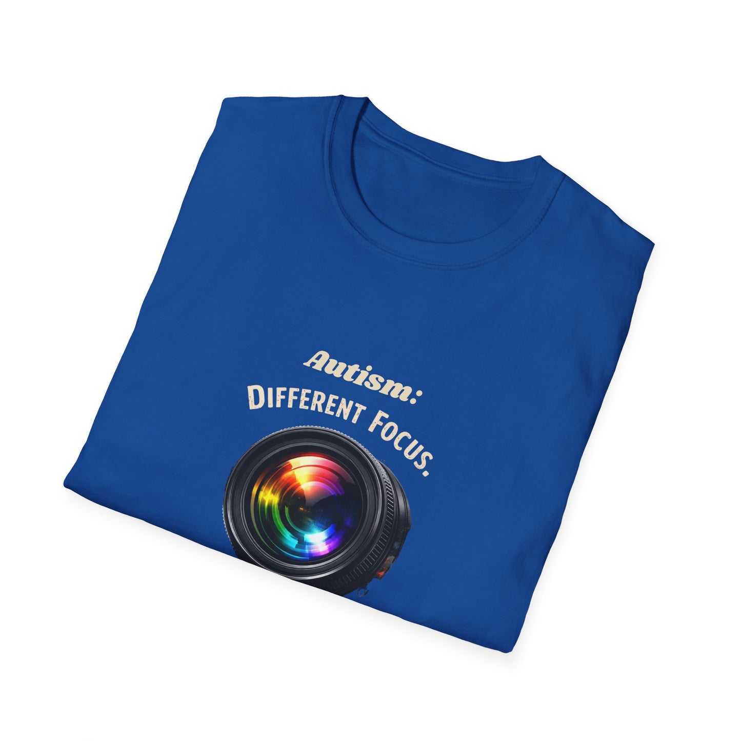 Autism: Different Focus Same World T-Shirt — Camera Lens Awareness Tee
