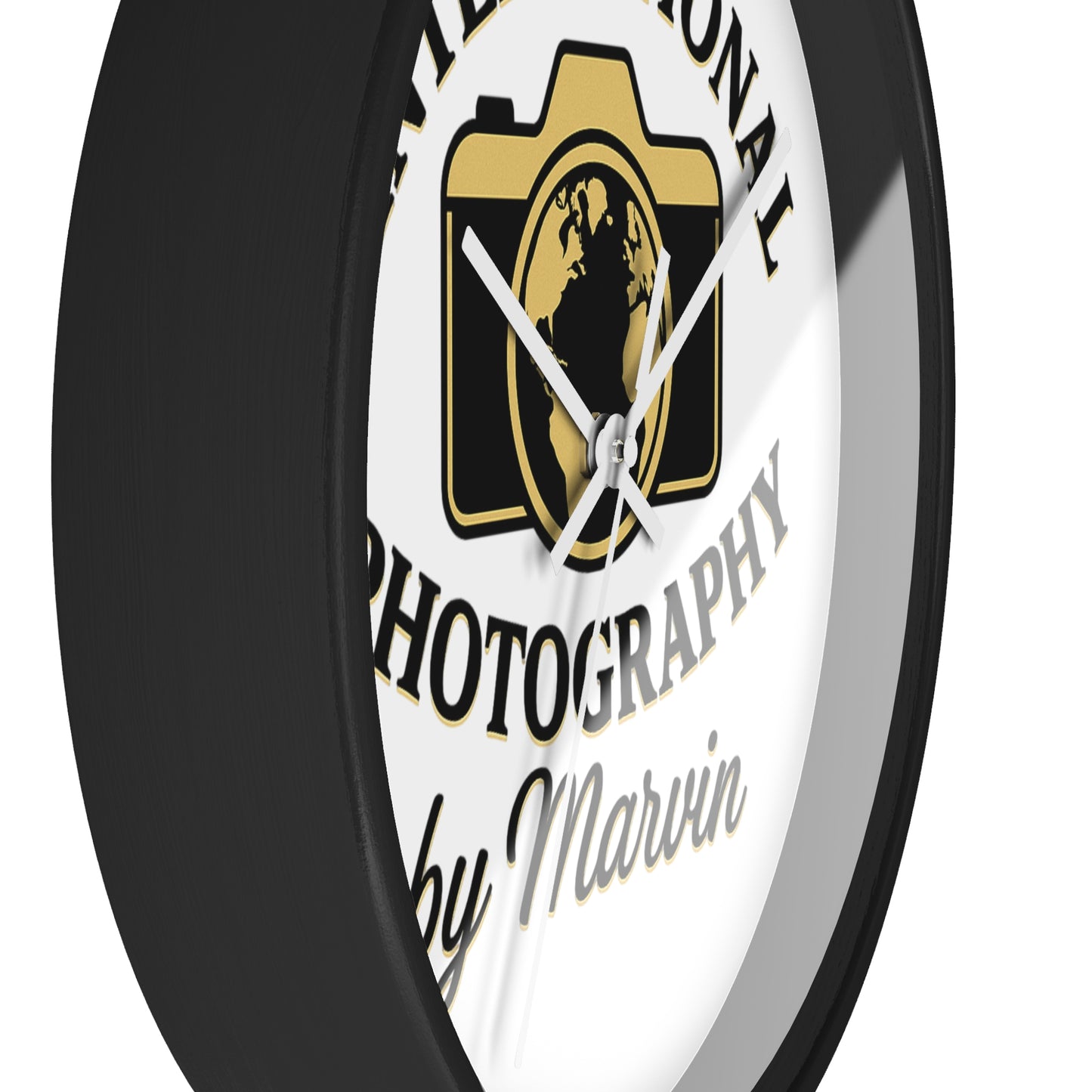 International Photography Wall Clock — "by Marvin" Personalized Photographer Gift